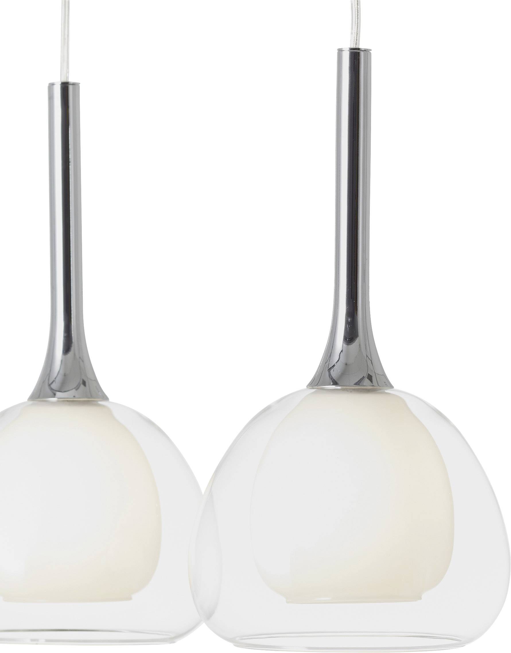 Brilliant Hadan 85573/15 Pendelleuchte Energiesparlampe, LED E14 120W Chrom, Weiß, Transparent