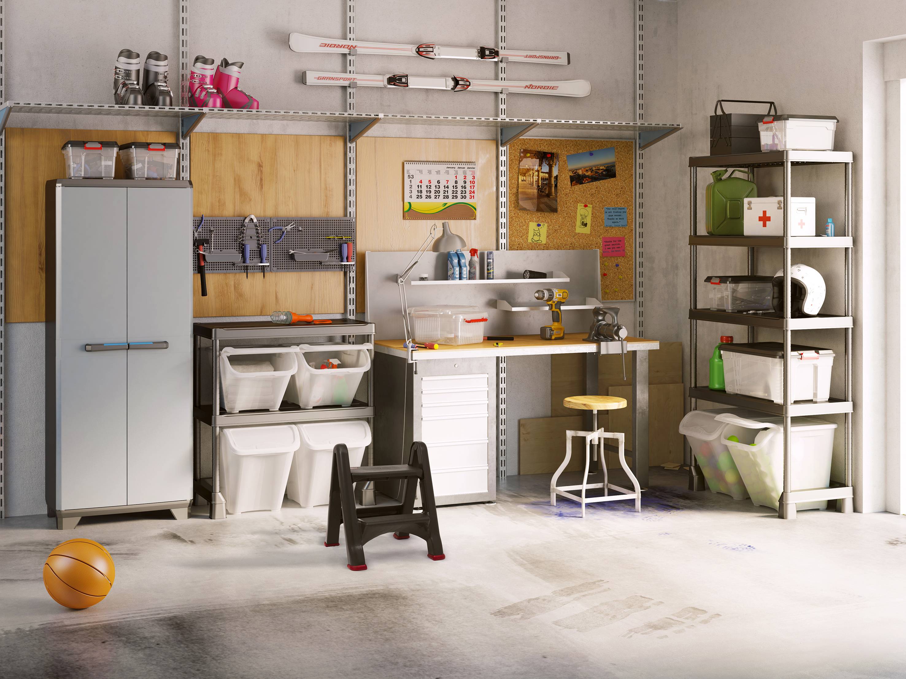 Curver 155160 Klapptritt Anthrazit, Rot 3.22kg