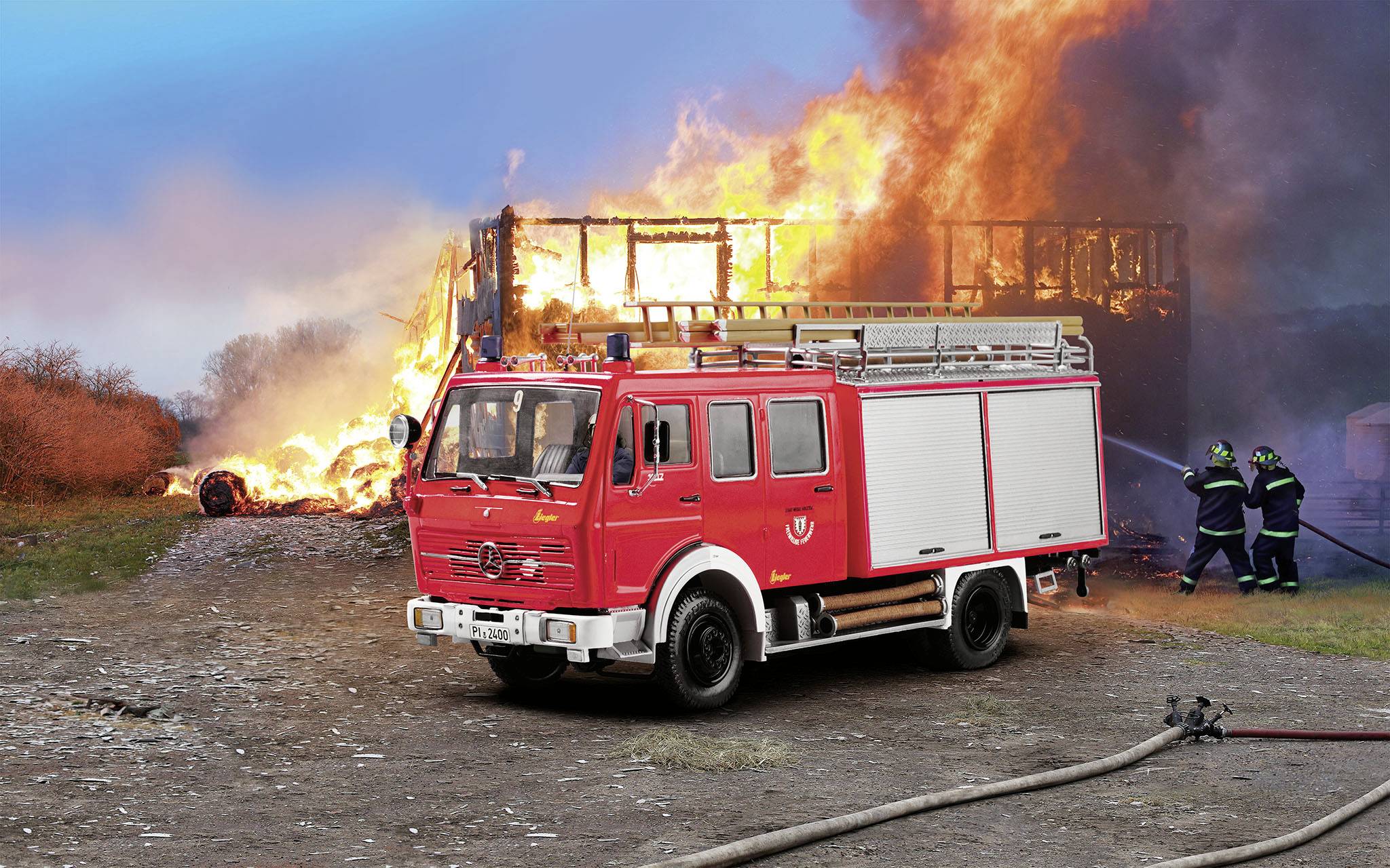 Revell 07655 Mercedes-Benz 1017 LF 16 Ltd.Edi Feuerwehrauto Bausatz 1:24