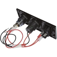 ProCar Einbausteckdose mit USB-A Doppelsteckdose schaltbar + 1 Powersteckdose Belastbarkeit Strom max.=20A 12 V, 24V ProCar Einbausteckdose mit USB-A Doppelsteckdose schaltbar + 1 Powersteckdose Belastbarkeit Strom max.=20A 12 V, 24V