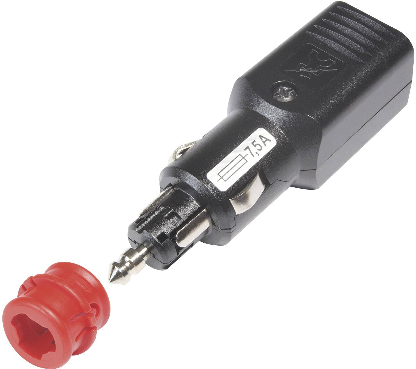 ProCar Universalstecker NG 7,5A mit zwangsgeführter Zugentlastung, mit Sicherung Belastbarkeit Strom max.=7.5A 12 V, 24V