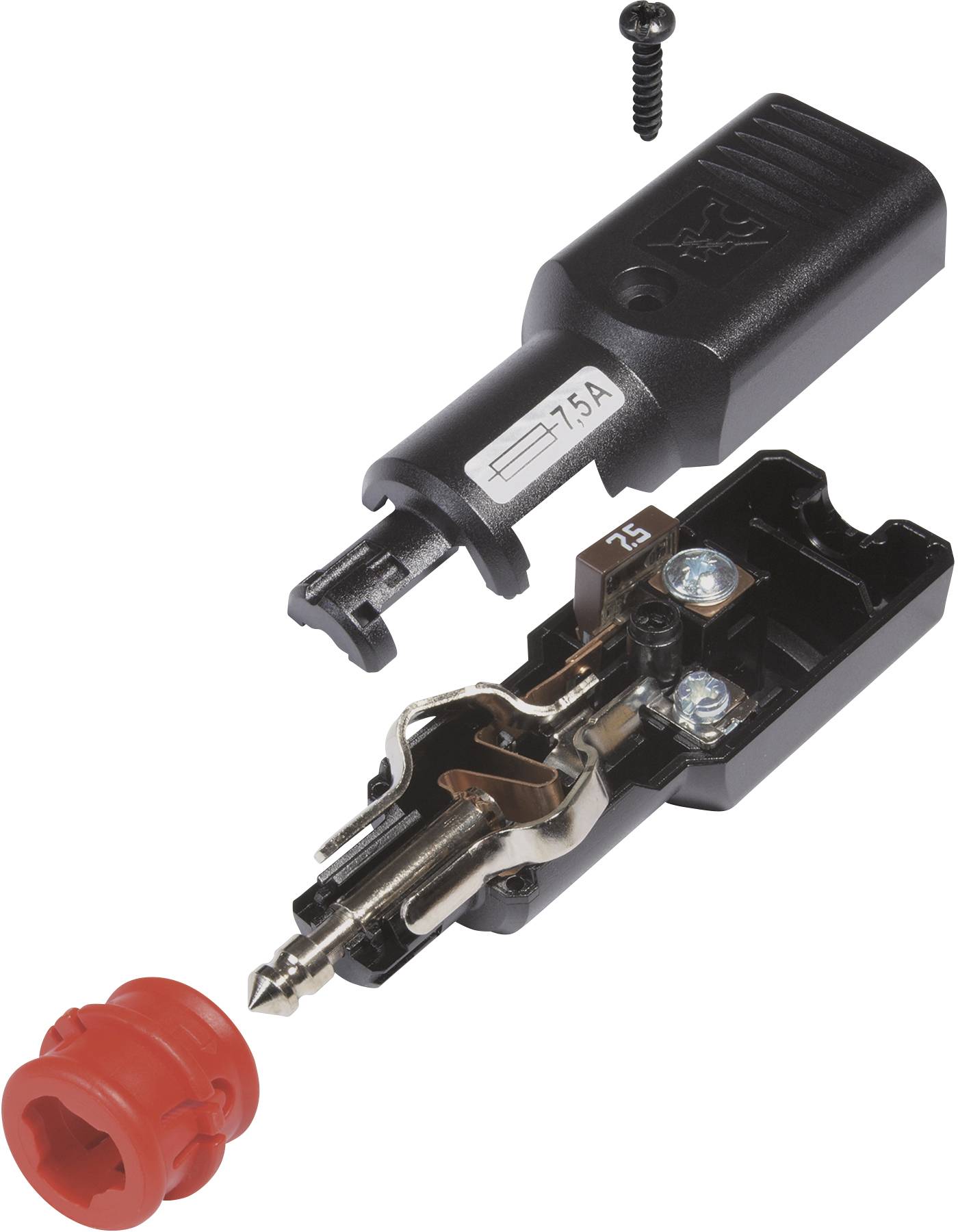 ProCar Universalstecker NG 7,5A mit zwangsgeführter Zugentlastung, mit Sicherung Belastbarkeit Strom max.=7.5A 12 V, 24V
