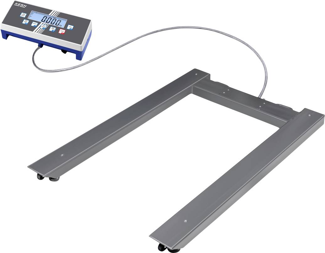 Tragbares U-förmiges Bodenwaagensystem mit digitalem Display, zeigt Gewichtsmessungen für industrielle Anwendungen an.