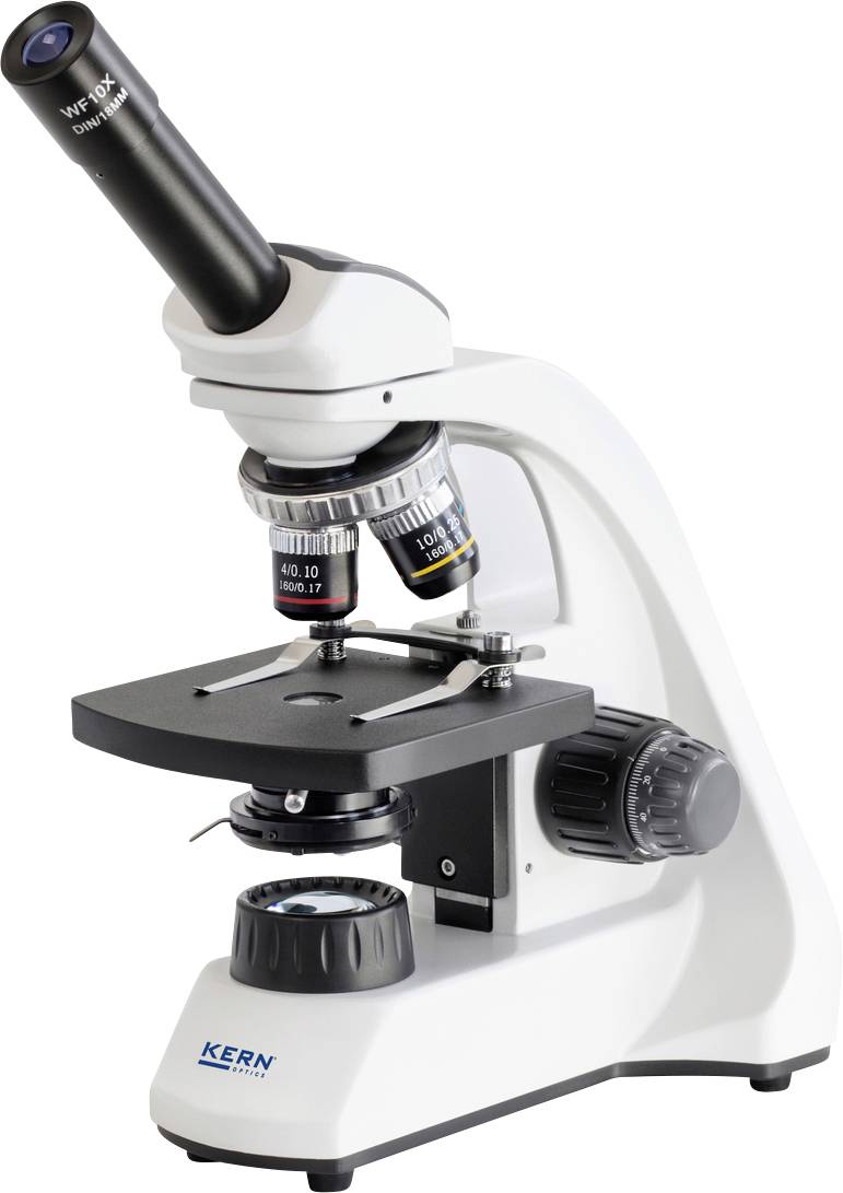 Mikroskop mit mehreren Linsen, Fokus- und Zoomrädern, auf einem weißen Hintergrund. Geeignet für wissenschaftliche Analysen.