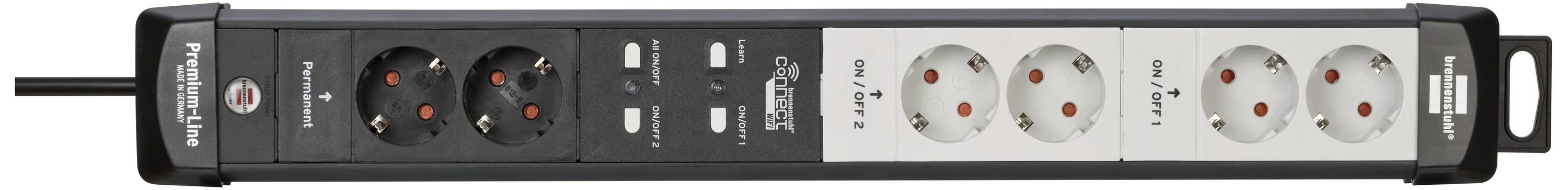 Brennenstuhl 1951160610 WiFi-Steckdosenleiste 6fach Schwarz, Lichtgrau Schutzkontakt 1 St.