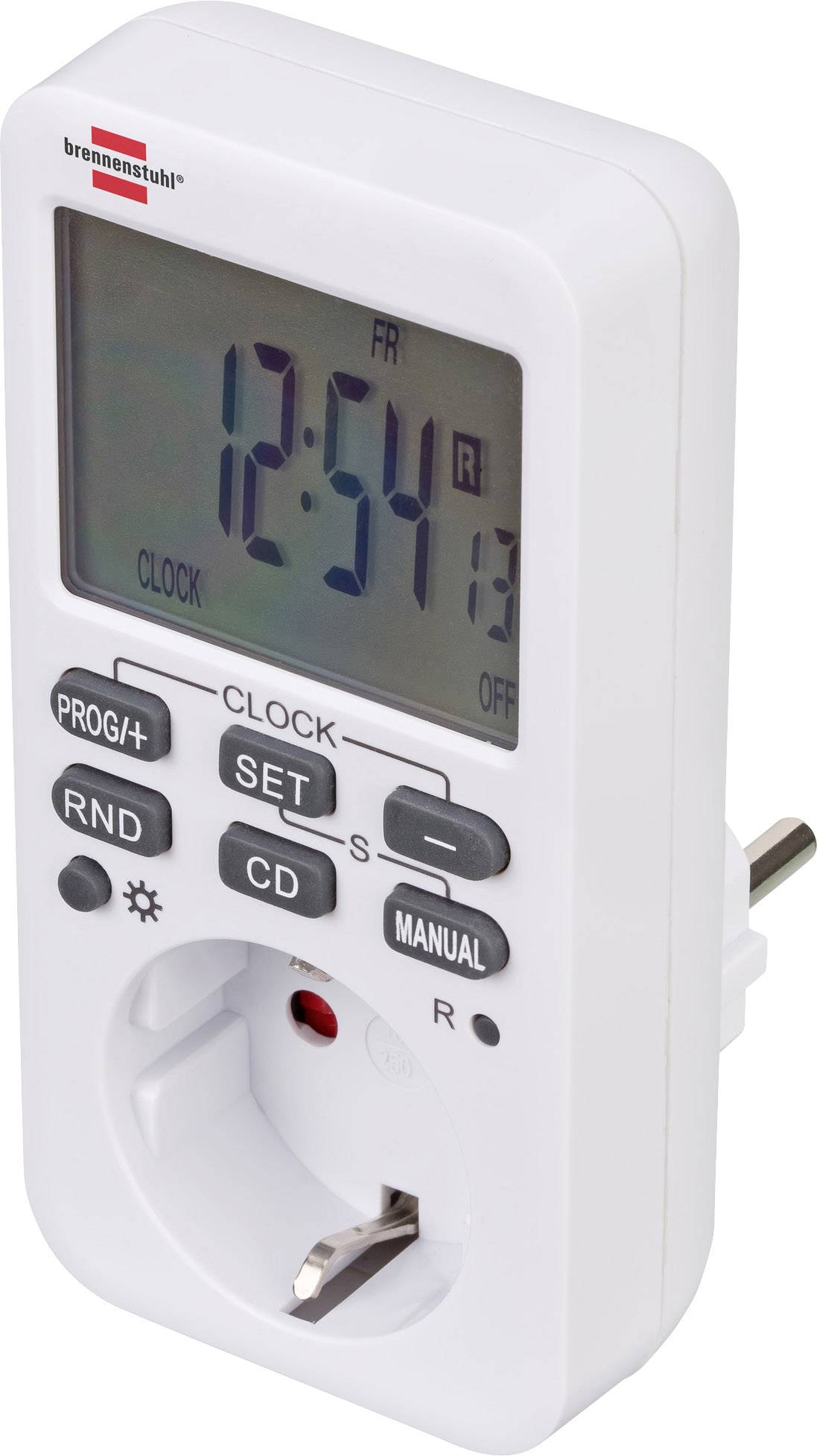 Brennenstuhl 1506320 Zeitschaltuhr digital Wochenprogramm 3600W IP20 Countdown-Funktion, Dauerbetrieb, EIN/AUTO/AUS-Programm