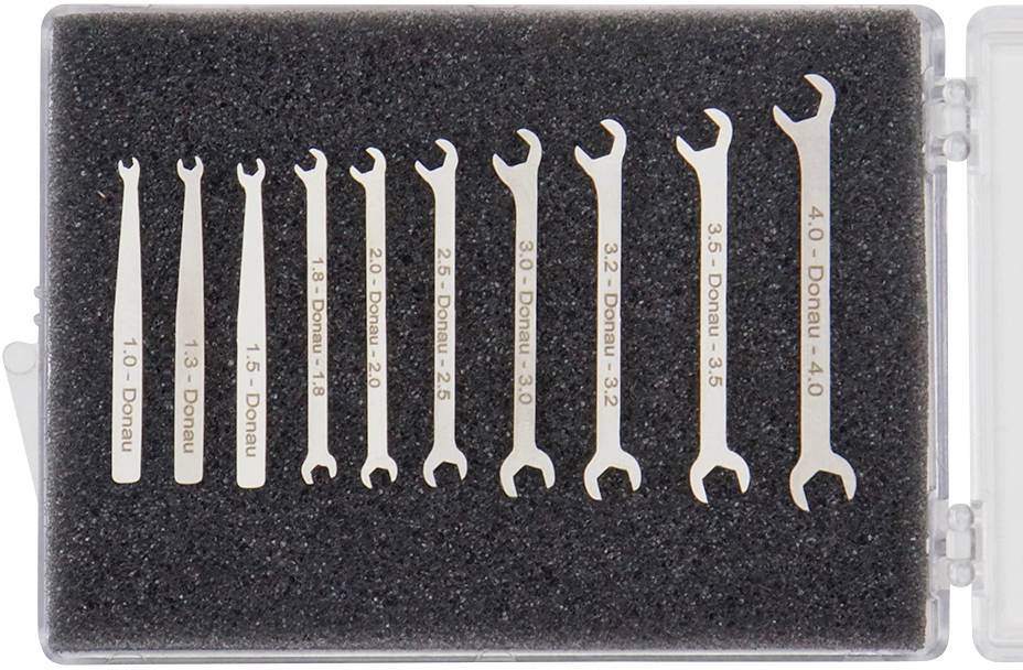 Donau Elektronik 980-SET Micro-Maulschlüssel-Set 10-tlg. 1-4mm Micro-Maulschlüssel 10teilig Schlüsselweite (Metrisch) 1 - 4mm