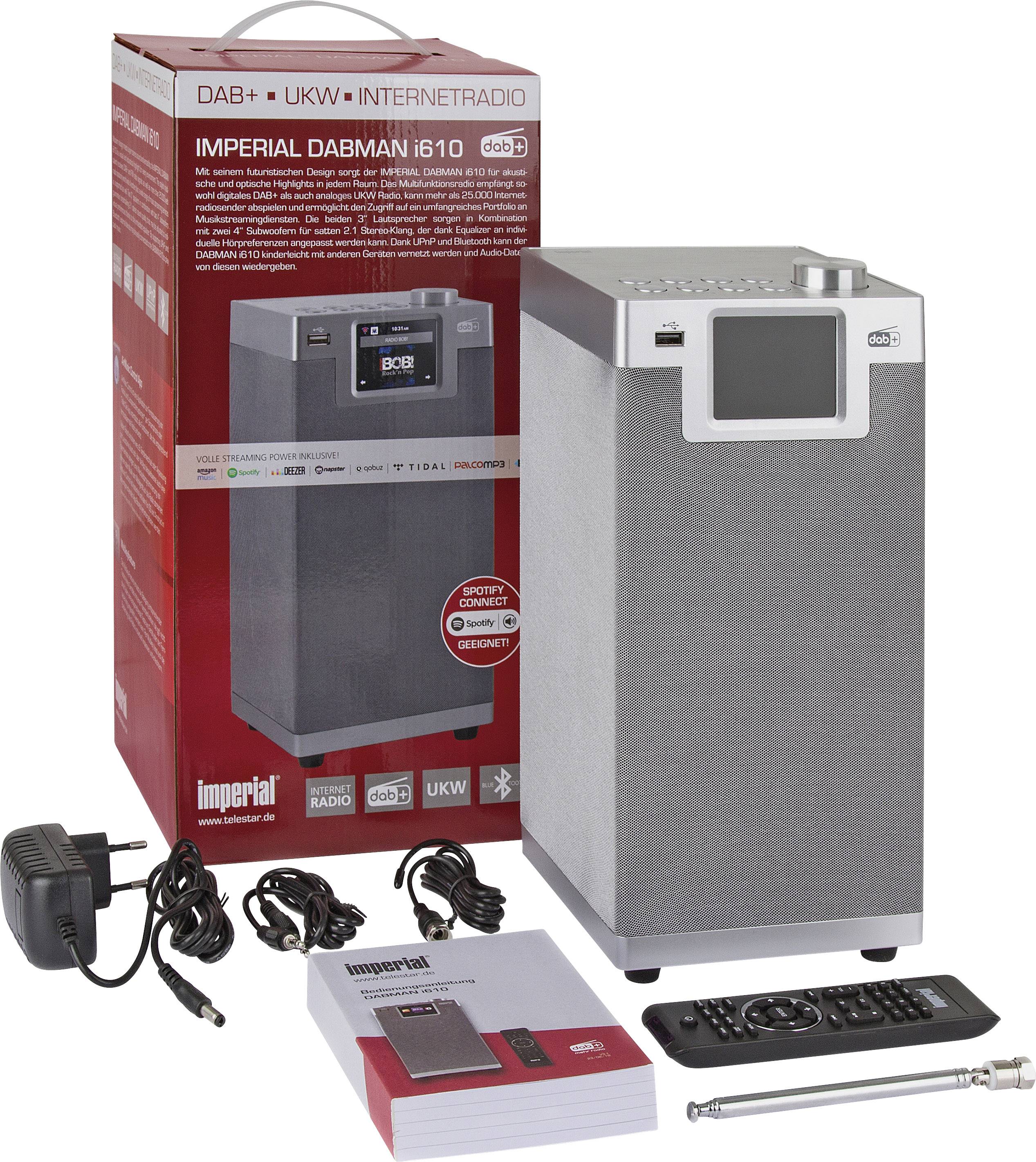 Imperial DABMAN i610 silber Tischradio DAB+, DAB, Internet, UKW Bluetooth®, WLAN DLNA-fähig Silber