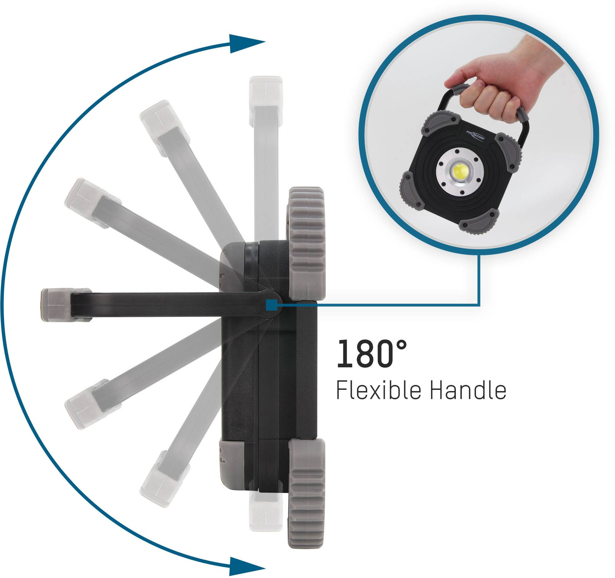 Ansmann 1600-0356 FL2000R LED Arbeitsleuchte akkubetrieben 20 W 2000 lm