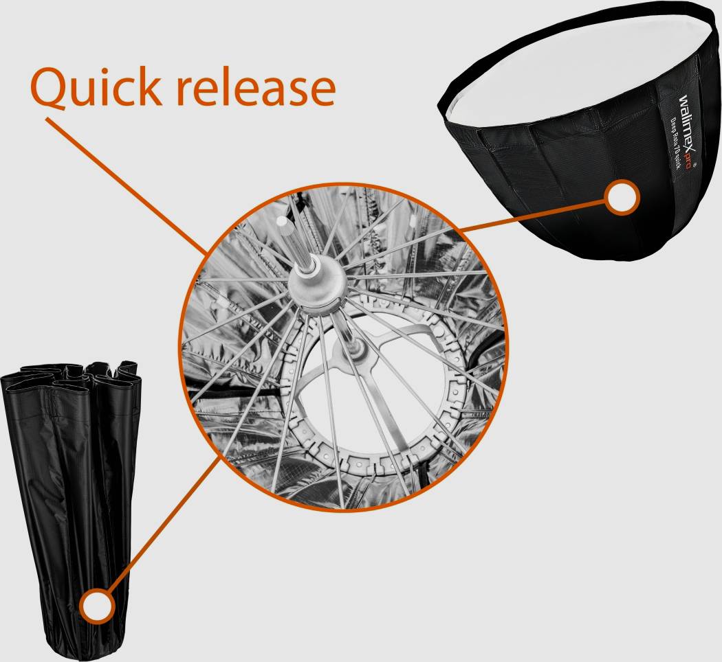 Walimex Pro 22574 22574 Softbox (Ø x H) 700mm x 180mm 1St.