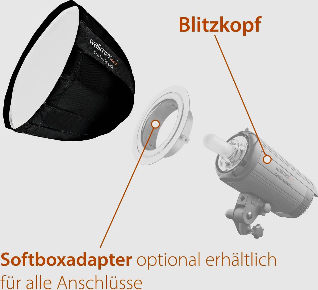 Walimex Pro 22574 22574 Softbox (Ø x H) 700mm x 180mm 1St.