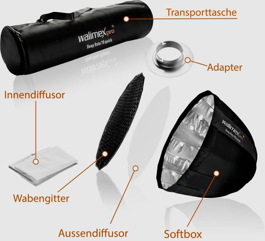 Walimex Pro 22574 22574 Softbox (Ø x H) 700mm x 180mm 1St.