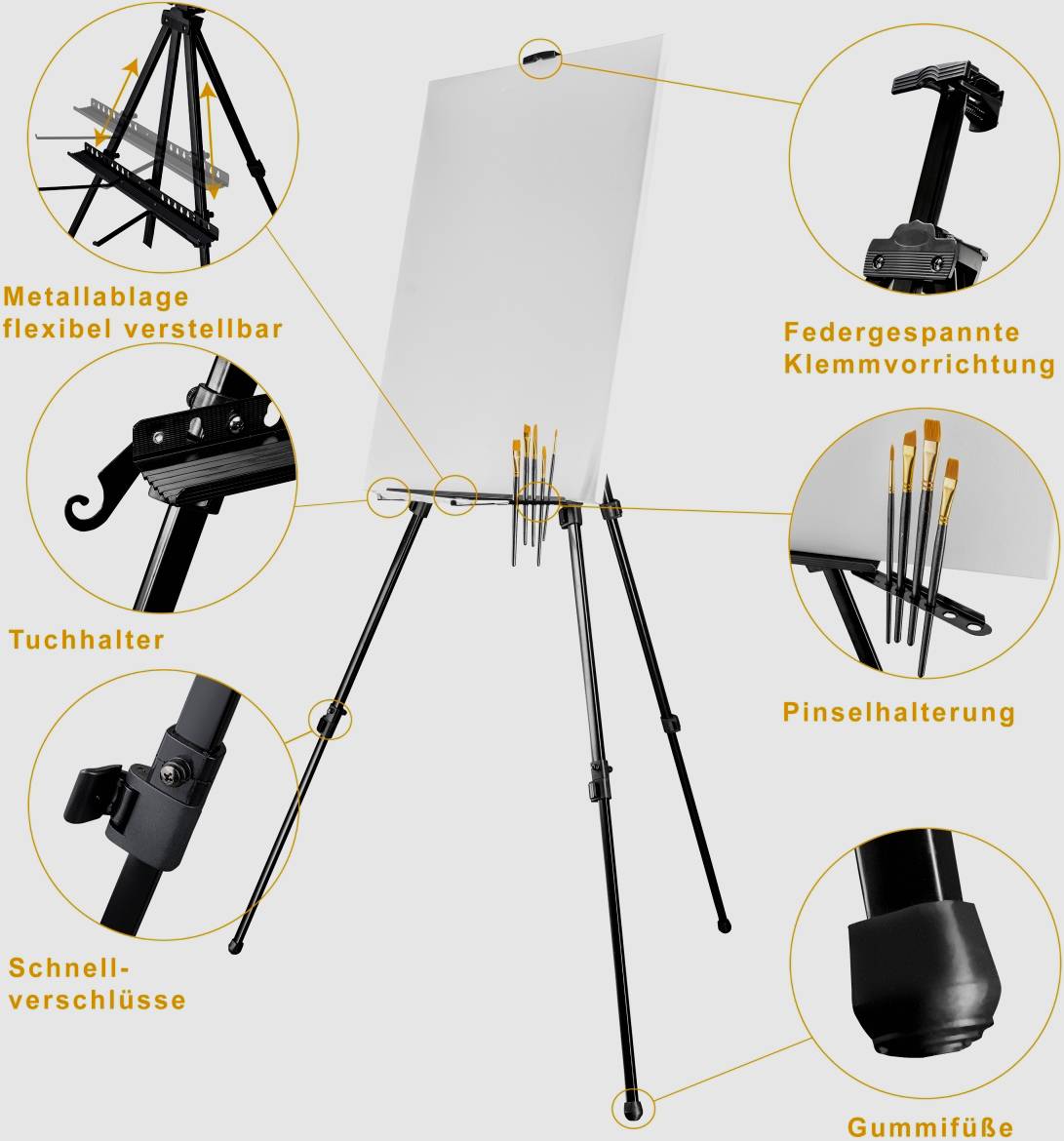 Walimex Pro 22745 Atelierstaffelei Schwarz inkl. Tasche