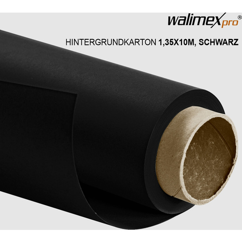 Walimex Pro Hintergrundkarton (L x B) 10000mm x 1350mm Schwarz