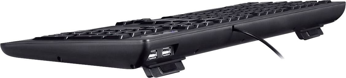 Perixx PERIBOARD-313 USB-Tastatur Deutsch, QWERTZ Schwarz Beleuchtet, Touchscreen, USB-Hub