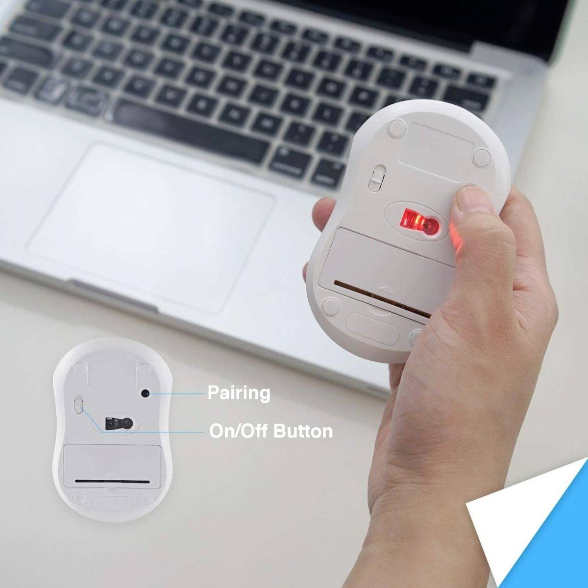 Perixx PERIMICE-802W Maus Bluetooth® Optisch Weiß 3 Tasten 1000 dpi