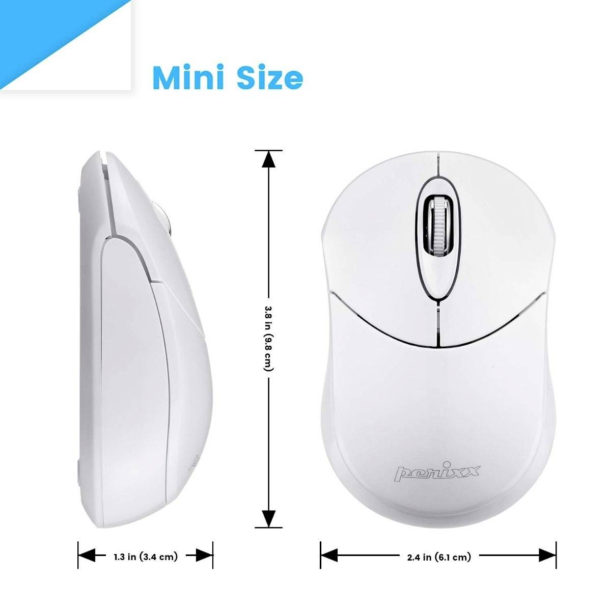 Perixx PERIMICE-802 W Maus Bluetooth® Optisch Weiß 3 Tasten 1000 dpi