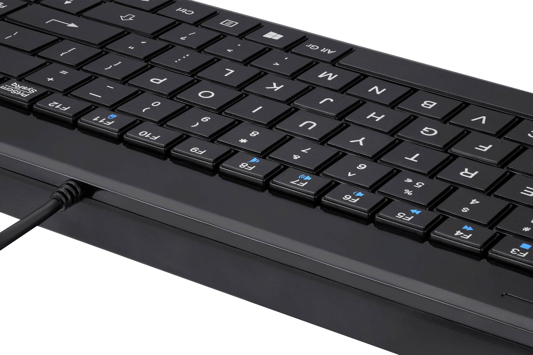 Perixx PERIBOARD-520U USB Tastatur Deutsch, QWERTZ Schwarz mit Trackball