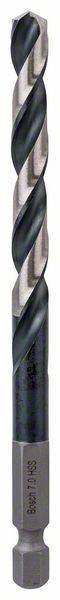 Metallbohrer mit schwarz-grauer, spiralförmiger Schneide, geeignet für präzises Bohren in Metalloberflächen.