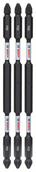 Drei schwarze BOSCH Bit-Schraubendreheraufsätze mit PZ2-Kopf.