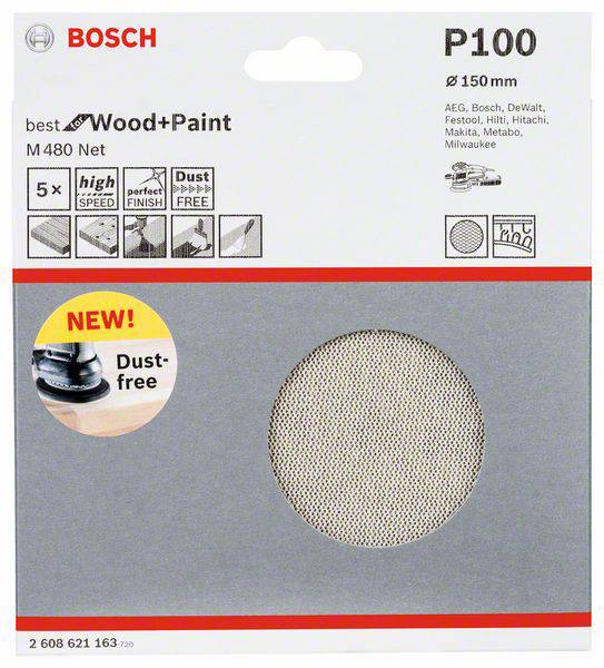 Bosch Accessories 2608621163 2608621163 Exzenterschleifpapier Körnung 100 (Ø) 150mm 5St.