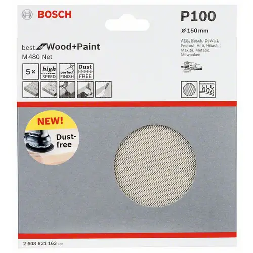 Bosch Accessories 2608621163 2608621163 Exzenterschleifpapier Körnung 100 (Ø) 150mm 5St. Bosch Accessories 2608621163 2608621163 Exzenterschleifpapier Körnung 100 (Ø) 150mm 5St.