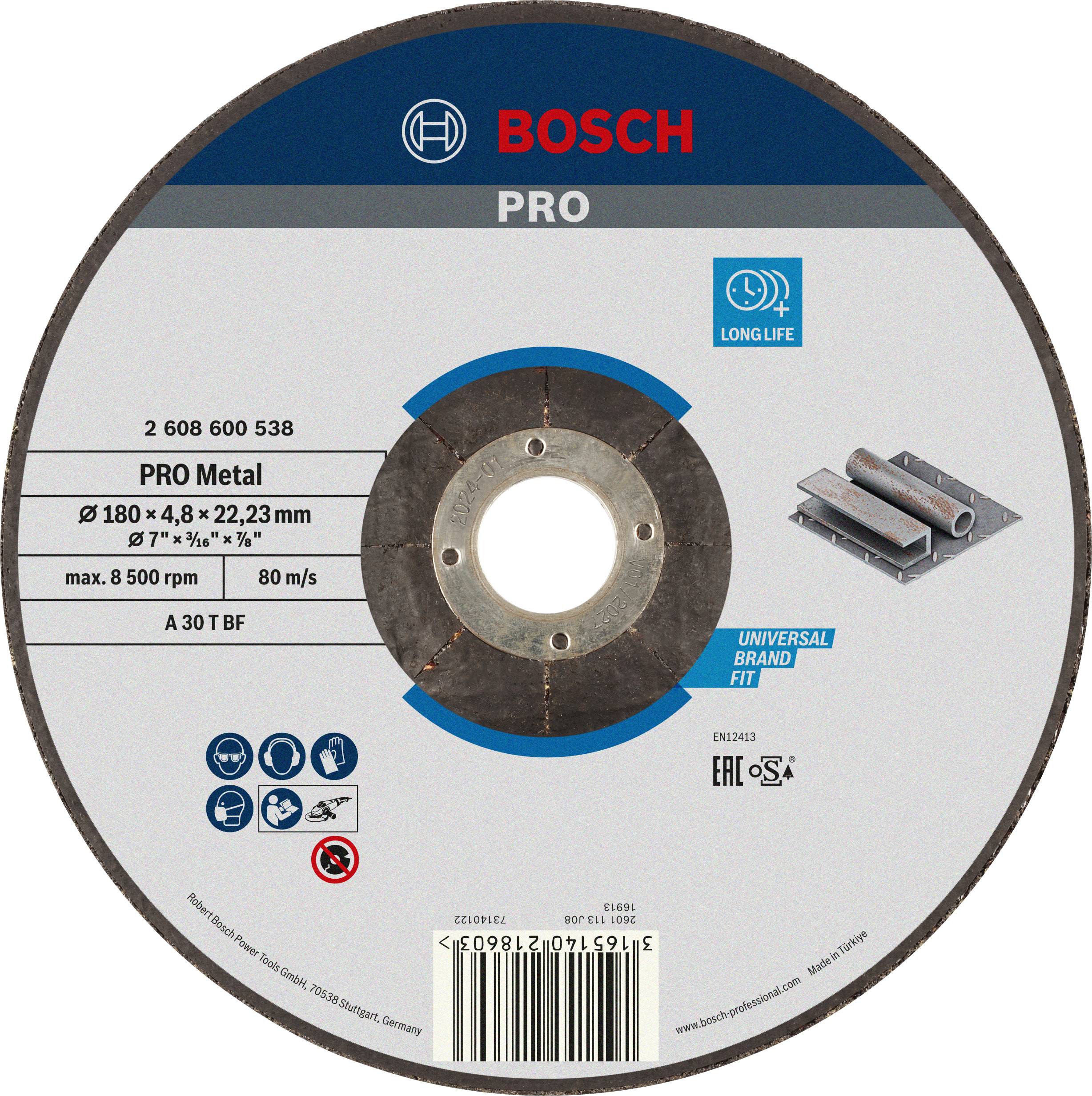 Bosch Accessories 2608600538 Schruppscheibe gekröpft 180 mm 1 St. Stahl