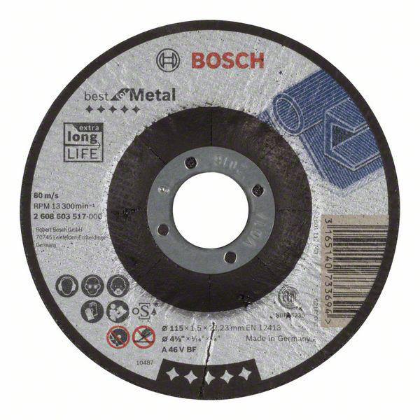 Bosch Accessories 2608603517 2608603517 Trennscheibe gekröpft 115mm Stahl