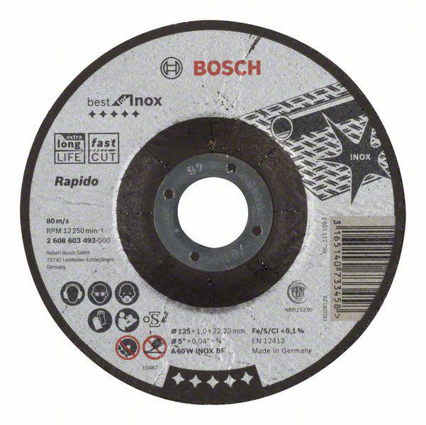 Bosch Accessories 2608603493 2608603493 Trennscheibe gekröpft 125 mm 1 St. Stahl