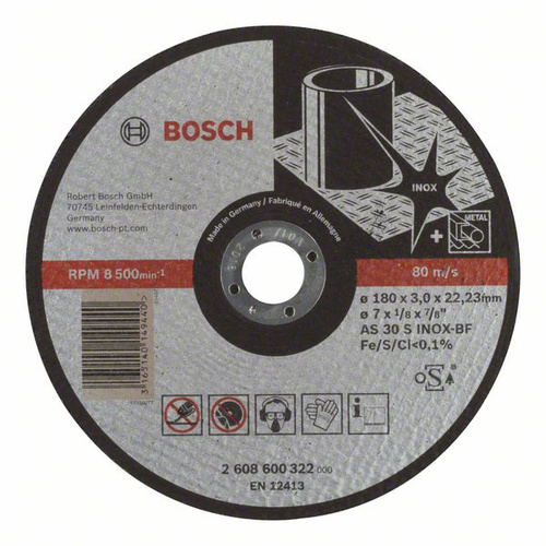 Bosch Accessories 2608600322 2608600322 Trennscheibe gerade 180mm Stahl