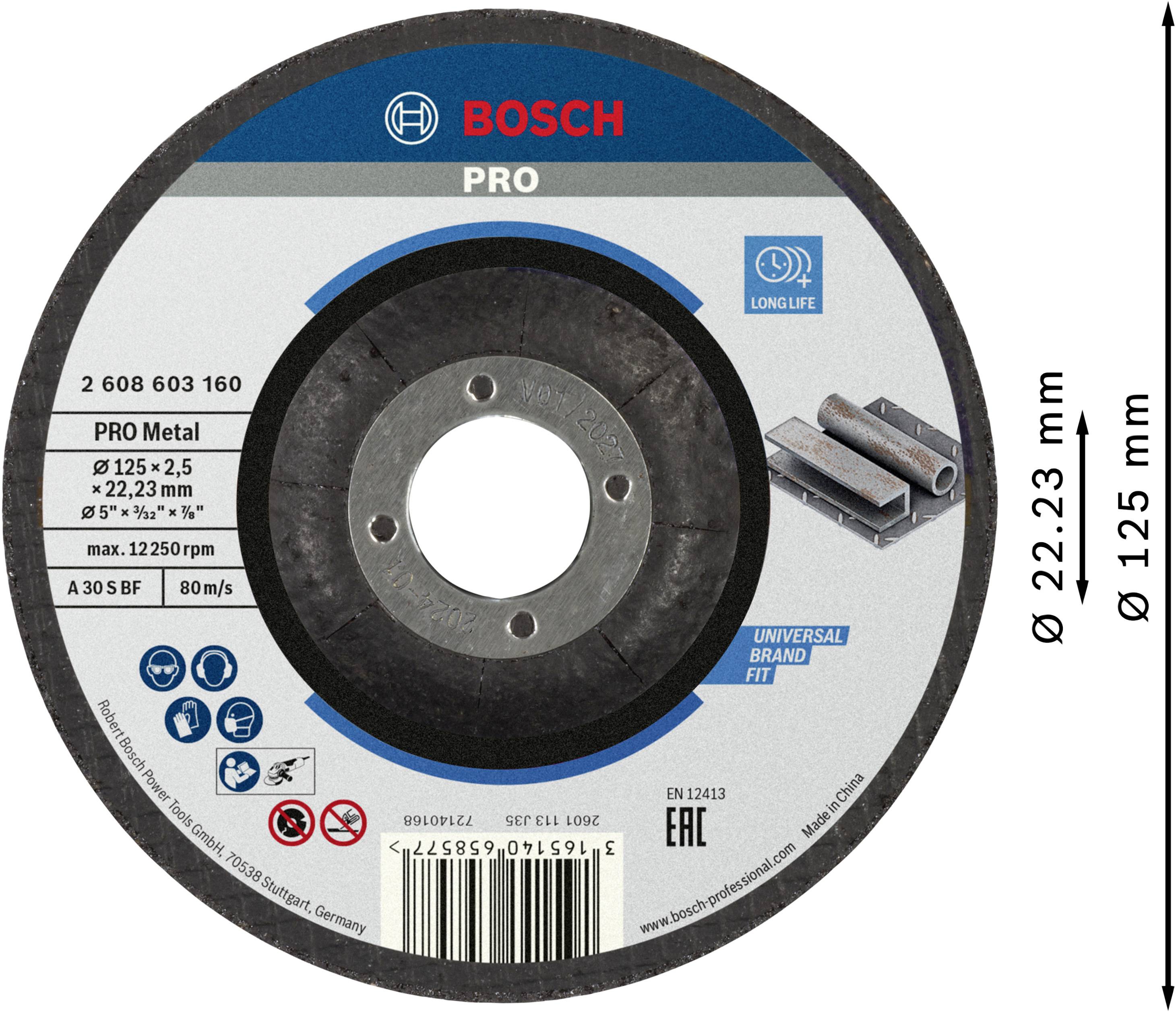 Bosch Accessories 2608603160 2608603160 Trennscheibe gekröpft 125 mm 1 St. Stahl