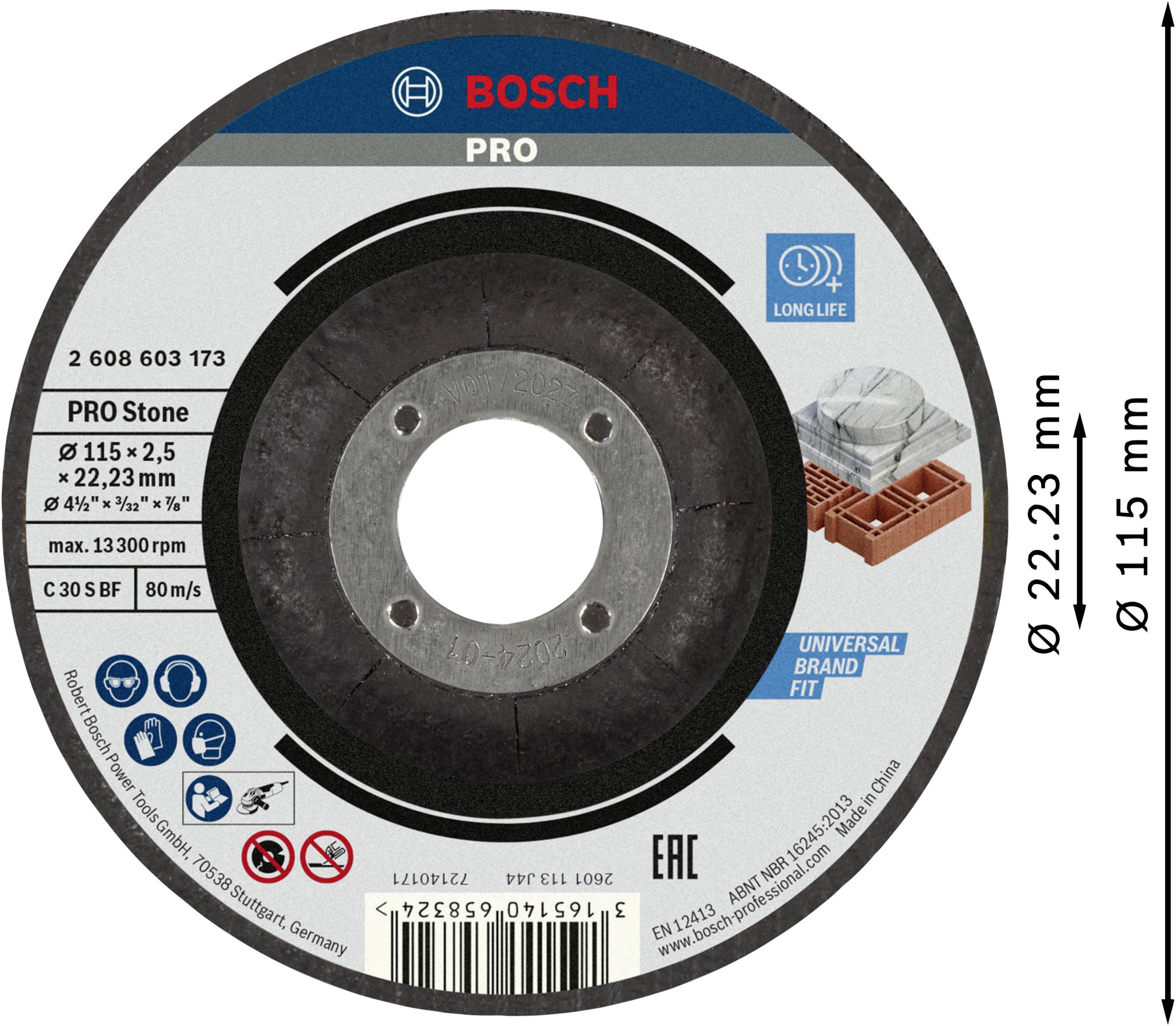 Bosch Accessories 2608603173 2608603173 Trennscheibe gekröpft 115mm Stein