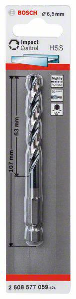 Bosch Accessories 2608577059 Metall-Spiralbohrer 6.5mm Gesamtlänge 107mm 1St.