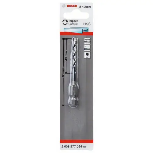 Bosch Accessories 2608577054 Metall-Spiralbohrer 4.20 mm Gesamtlänge 83 mm 1 St. Bosch Accessories 2608577054 Metall-Spiralbohrer 4.20 mm Gesamtlänge 83 mm 1 St.