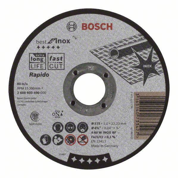 Bosch Accessories 2608603490 2608603490 Trennscheibe gerade 115 mm 1 St. Stahl