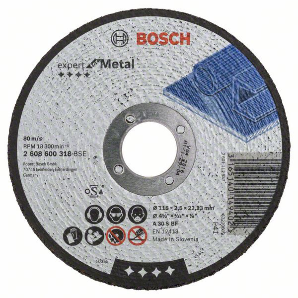 Bosch Accessories 2608600318 2608600318 Trennscheibe gerade 115mm Stahl