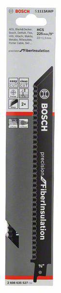Bosch Accessories 2608635527 Säbelsägeblatt S 1113 AWP Precision for FibreInsulation, 2er-Pack 1 St.