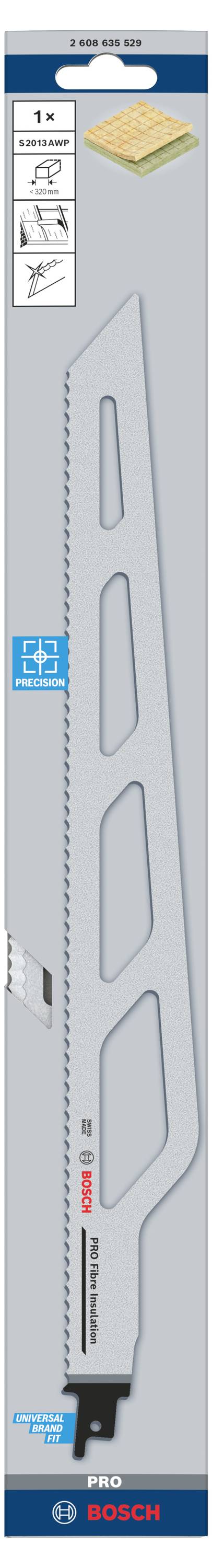 Säbelsägeblätter schwarz- für Spezialanwendungen 2608635529 Typ S2013AWP Qualität Precision for FiberInsulation Eigensch