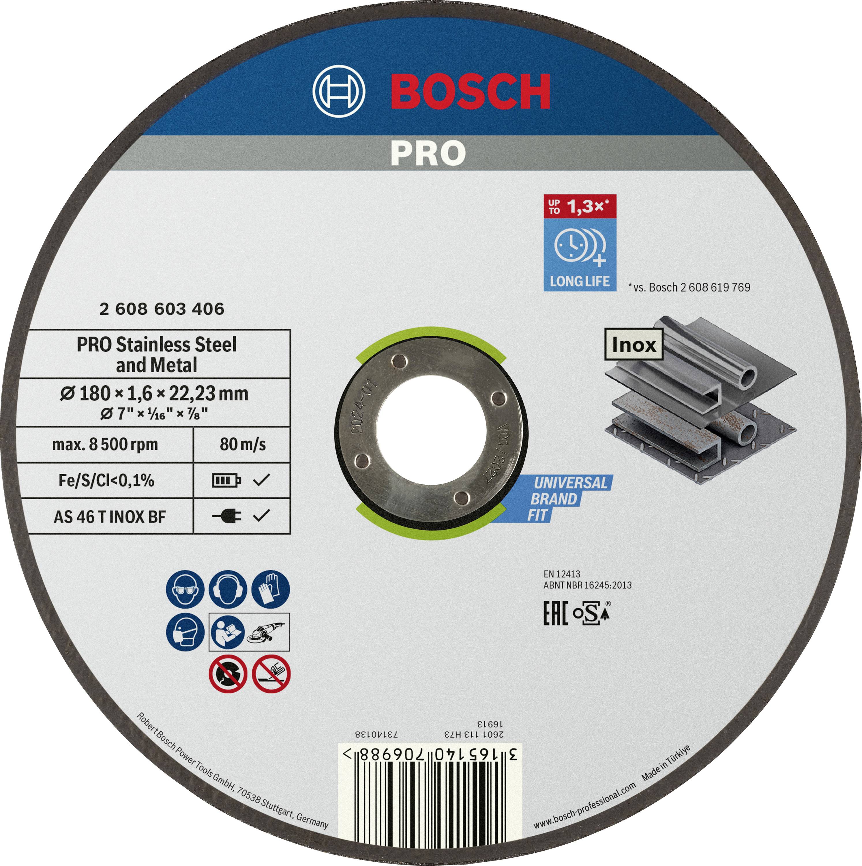 Bosch Accessories 2608603406 2608603406 Trennscheibe gerade 180 mm 1 St. Stahl