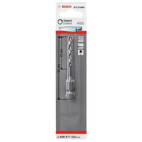 Bosch Accessories 2608577052 Metall-Spiralbohrer 4mm Gesamtlänge 83mm Bosch Accessories 2608577052 Metall-Spiralbohrer 4mm Gesamtlänge 83mm