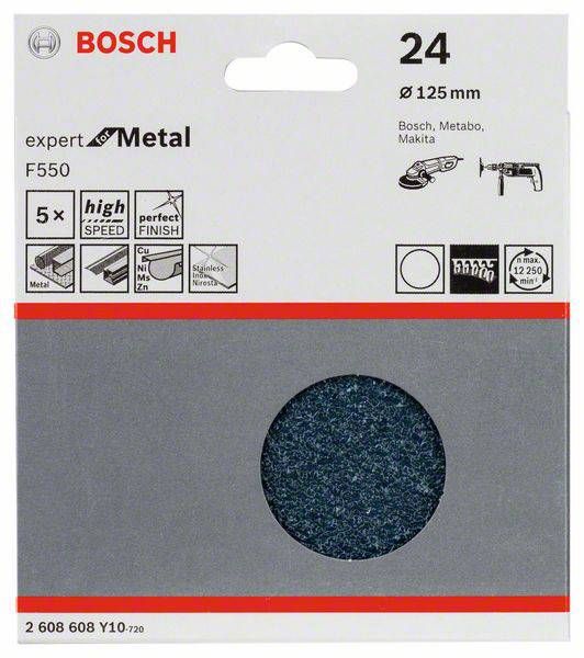 Bosch Accessories 2608608Y10 2608608Y10 Schleifblatt Körnung (num) 24 (Ø) 125mm 5St.