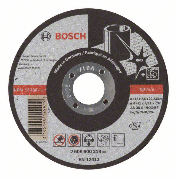 Bosch Accessories 2608600319 2608600319 Trennscheibe gerade 115 mm 1 St. Stahl