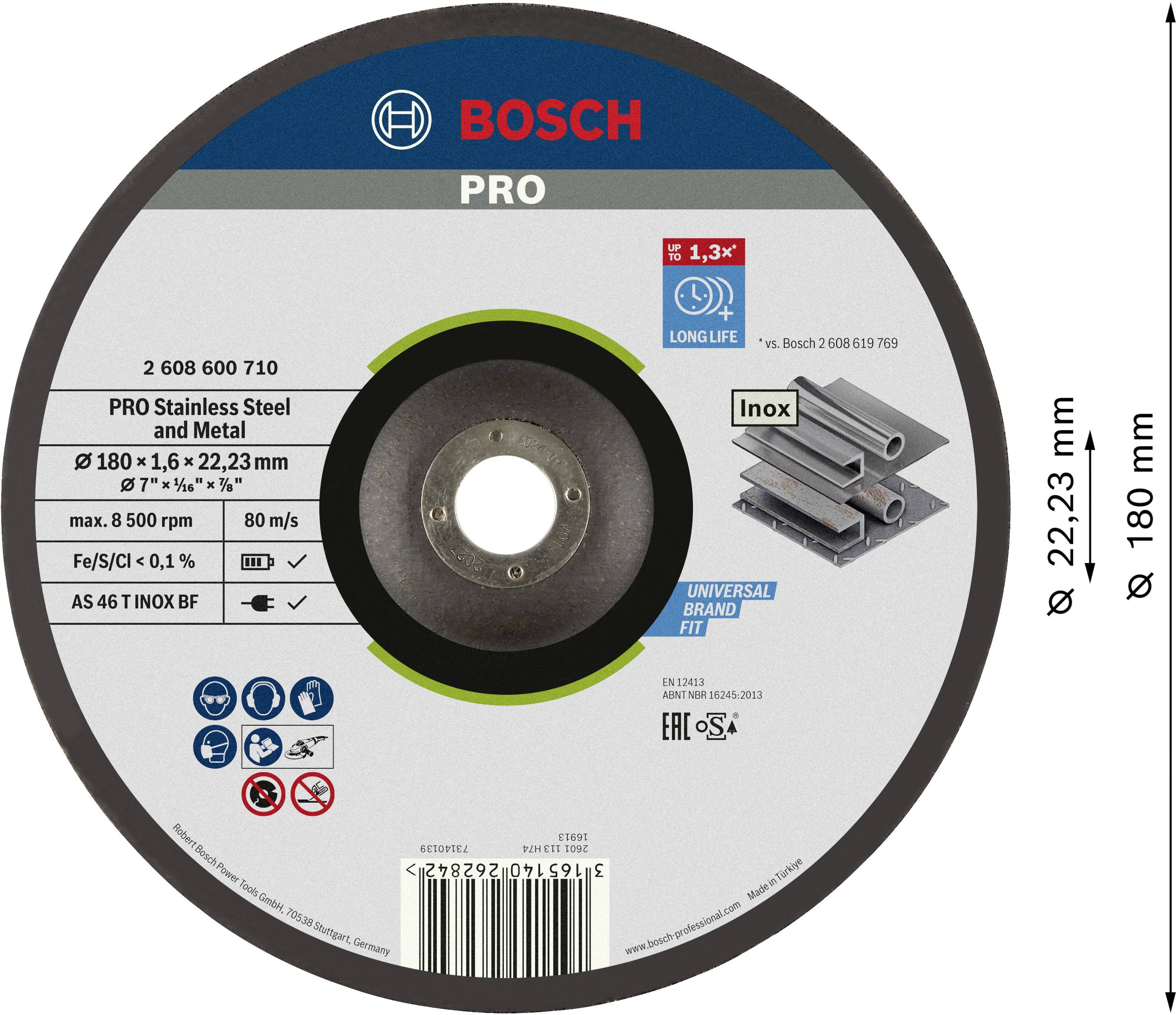 Bosch Accessories 2608600710 2608600710 Trennscheibe gekröpft 180mm Stahl