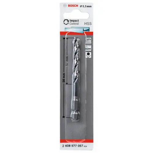 Bosch Accessories 2608577057 Metall-Spiralbohrer 5.50 mm Gesamtlänge 98 mm 1 St. Bosch Accessories 2608577057 Metall-Spiralbohrer 5.50 mm Gesamtlänge 98 mm 1 St.