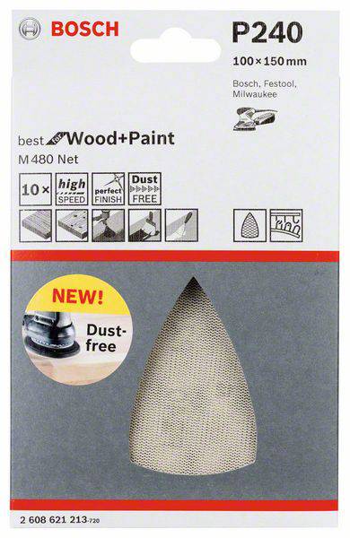 Bosch Accessories 2608621213 Deltaschleifpapier Körnung 240 10St.