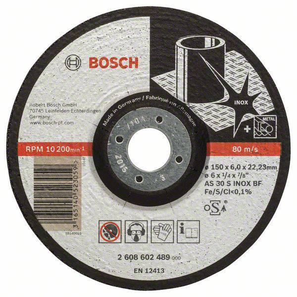 Bosch Accessories 2608602489 Schruppscheibe gekröpft 150 mm Stahl