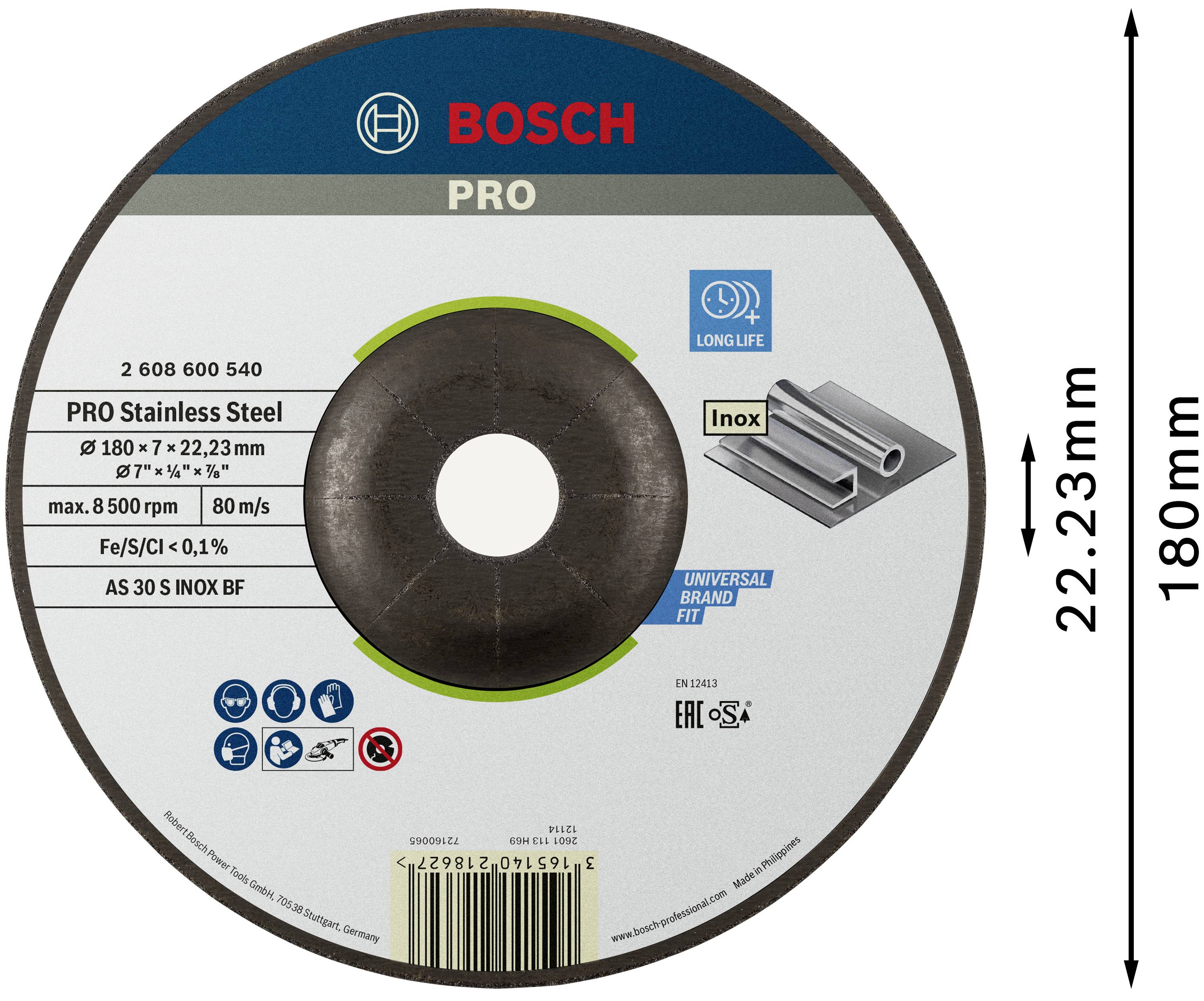 Bosch Accessories 2608600540 Schruppscheibe gekröpft 180mm Stahl