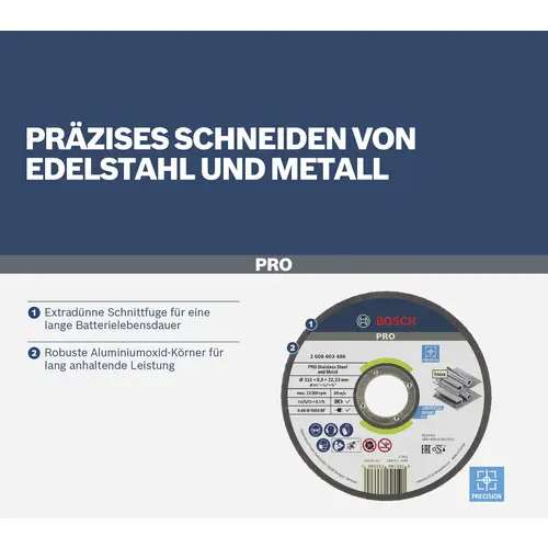 Bosch Accessories 2608603486 2608603486 Trennscheibe gerade 115mm Stahl Bosch Accessories 2608603486 2608603486 Trennscheibe gerade 115mm Stahl