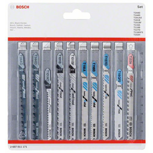 Bosch Accessories 2607011171 Stichsägeblatt-Set All in One, 10-teilig 10 St.