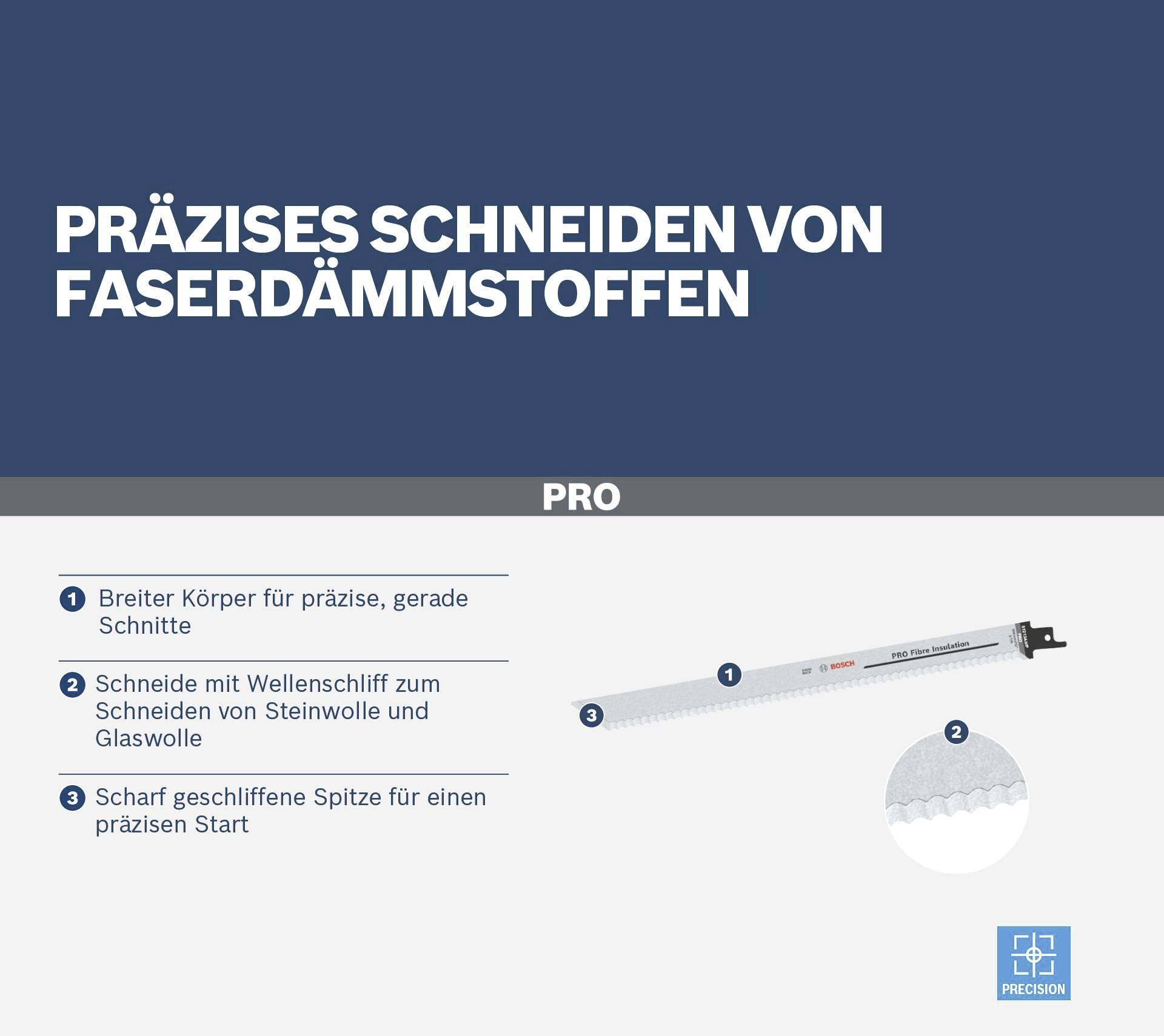 Bosch Accessories 2608635528 Säbelsägeblatt S 1213 AWP, Precision for FibreInsulation, 2er-Pack 1 St.